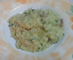 Risotto speck zucchine e gorgonzola
