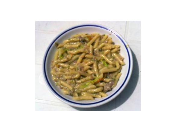 Pennette salsiccia e fiori di zucca