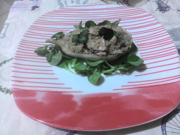 Quinoa con melanzane e tonno (contest piatti freddi di pesce)