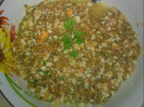 insalata di lenticchie e caprino