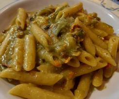 PENNE RISOTTATE ASPARAGI , FRUTTI DI MARE E ZAFFERANO