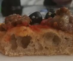 Variante di PIZZA A LUNGA LIEVITAZIONE E ALTA IDRATAZIONE con farina integrale