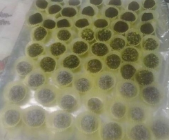 palline al cocco ,al cacao,e al pistacchio.