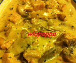 Bocconcini di lonza con funghi e panna