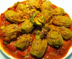 Fiori di zucchine ripieni su letto di peperoni (Team Sanfilippo) div. 25 Etnea