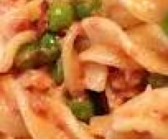 Pasta piselli e crudo