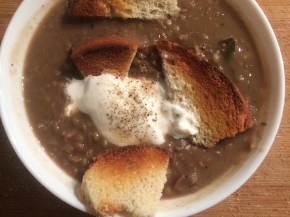 Zuppa di lenticchie e castagne