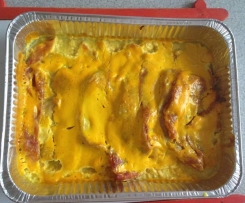 Lonza di Maiale con prosciutto e salsa allo zafferano