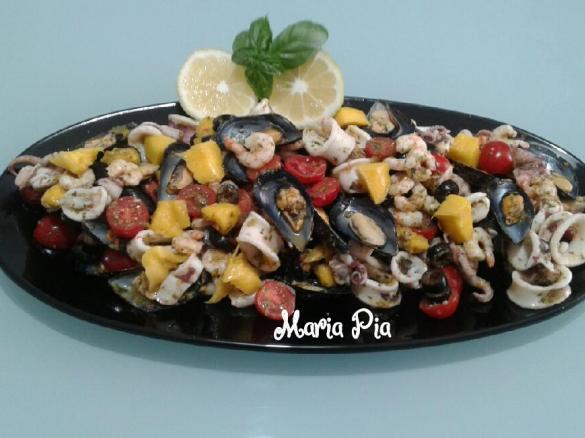 PIATTO FREDDO DI PESCE CON CITRONETTE AL BASILICO ~contest primi e piatti freddi di pesce~