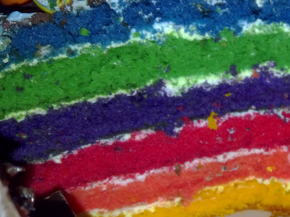 Rainbow Cake con crema al latte
