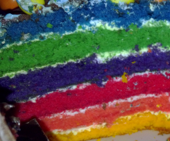 Rainbow Cake con crema al latte