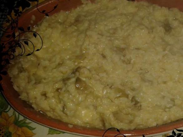 Risotto con carciofi, provolo e curry