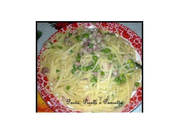 Linguine piselli, parmigiano e pancetta