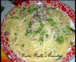 Linguine piselli, parmigiano e pancetta