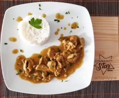 Straccetti di pollo in agrodolce con curry e zenzero