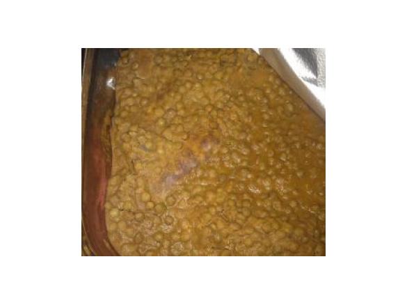 Lenticchie con salsiccia e verdure a vapore