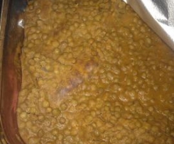 Lenticchie con salsiccia e verdure a vapore