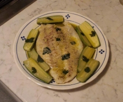 Filetto di persico al limone e zenzero con zucchine 