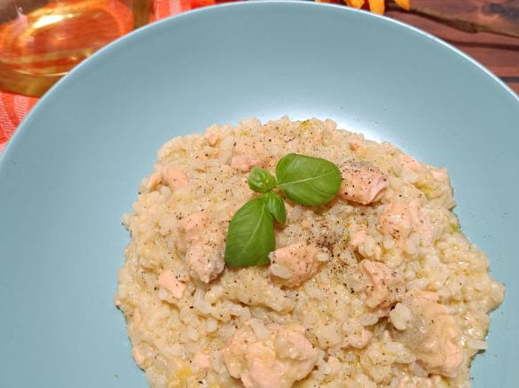 RISOTTO CON SALMONE FRESCO E GRAPPA