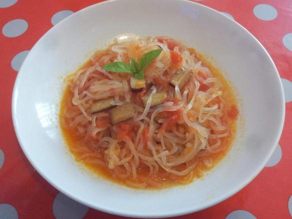 Shirataki di Konjac all'amatriciana Vegan