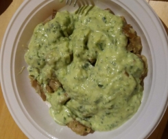 Straccetti di seitan con crema di zucchine