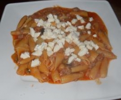 Castellane con salsiccia,melanzane e mozzarella