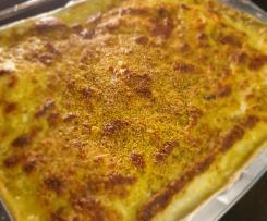 Lasagne di pasta fresca con pesto di pistacchio e besciamella