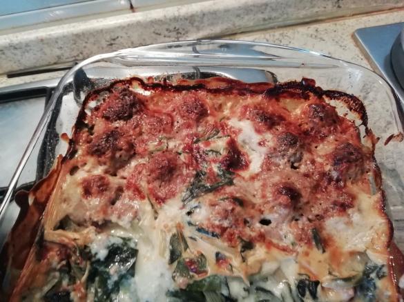 Polpette al forno con bietole e besciamella light