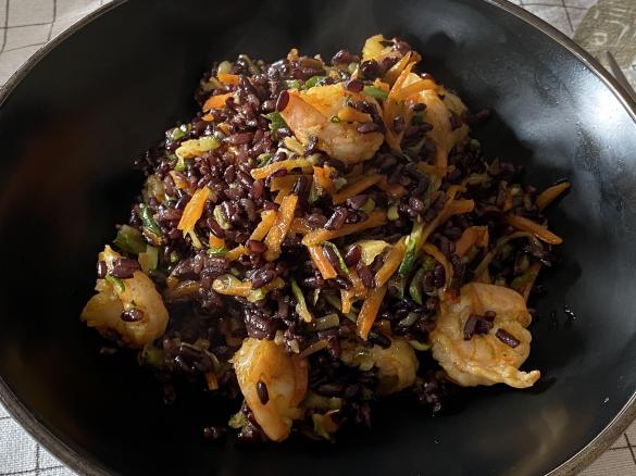 Riso venere con verdure e mazzancolle “contest ricette energetiche”