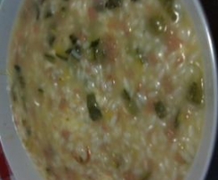 risotto mortadella zucchine e scamorza affumicata