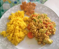 Finto riso allo zafferano e verdure strapazzate