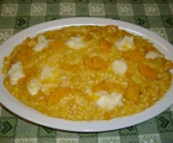 risotto alla zucca con fondente di gorgonzola