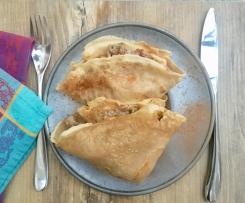 Contest Crepes- Crêpes al caffè con ripieno di salsiccia e melanzane aromatizzate alla cannella