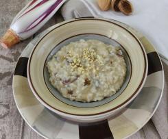 Risotto al radicchio senza burro e senza formaggio