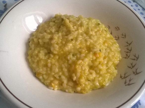 Risotto con fiori di zucca,zucchine e carote
