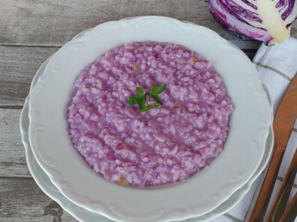 Risotto viola con cavolo rosso