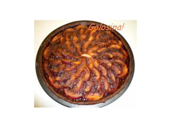 Crostata pesche, amaretti e cacao (black version!)
