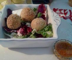 Polpette di salmone al profumo di lime con crema di ceci e pomodorini - contest polpette non fritte