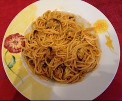 Spaghetti risottati con cozze surgelate