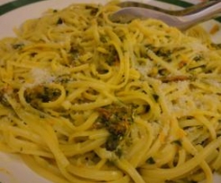 Fiori di zucca con i spaghetti