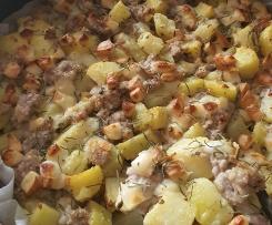 Sbriciolata sfiziosa (salsiccia e patate al forno)