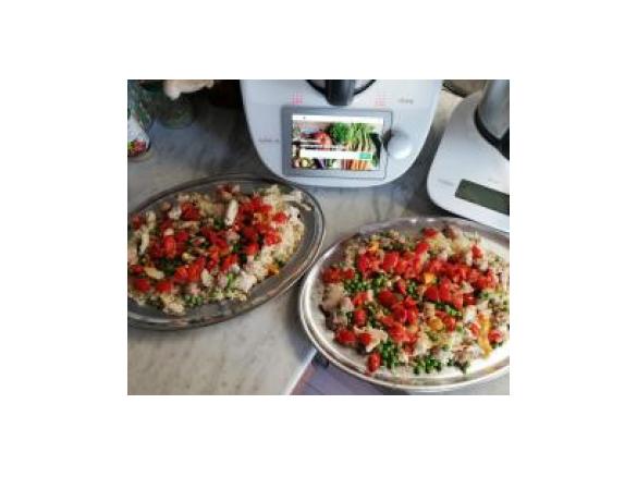 Tris riso carne  e verdure