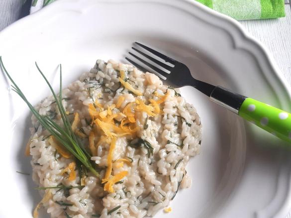 Risotto con Agretti e buccia di  Limone