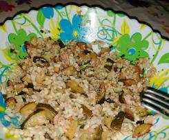 Riso con zucchine trifolate e tonno
