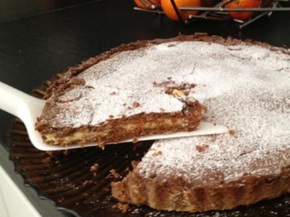 Torta marmellata di clementine e ricotta con frolla al cacao