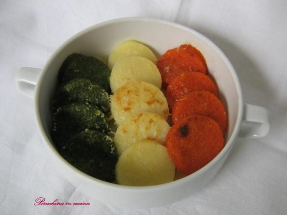 Gnocchi di semolino tricolore