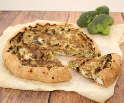 Torta rustica con broccoli e funghi