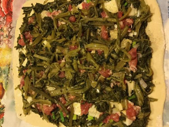 Scacciata di segale con salsiccia 