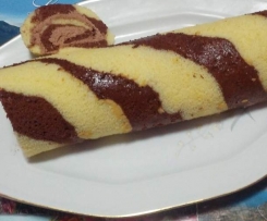 ROTOLO ZEBRATO con panna e nutella