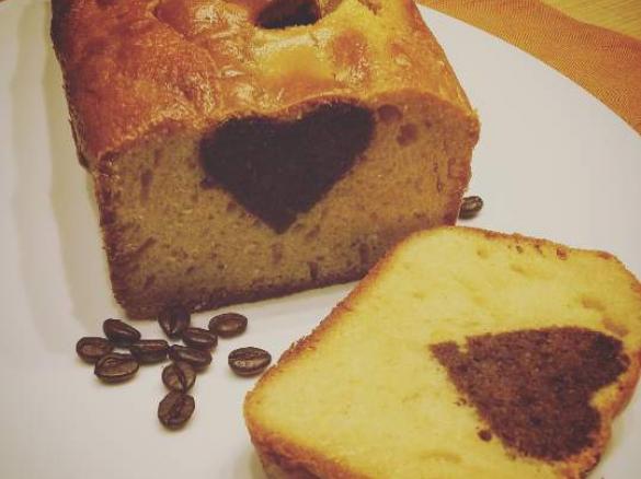 Plumcake soffice al caffé con cuore